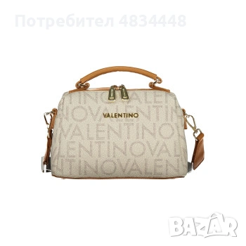 Дамска чанта за ръка и рамо Valentino Regina Re – Бежова / С монограм