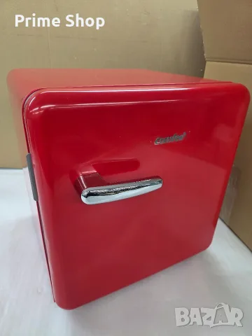 Минибар COMFEE 47L, Мини хладилник с компресор, Ретро дизайн, Червен, Бял , снимка 11 - Хладилници - 55427215