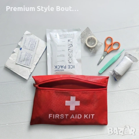 Компактен комплект за първа помощ в червена чантичка, снимка 6 - Други стоки за дома - 54002888