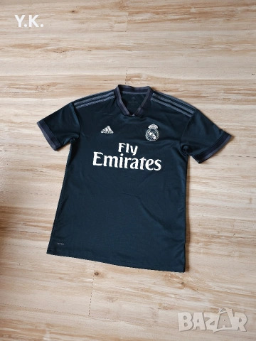 Оригинална мъжка тениска Adidas Climalite x F.C. Real Madrid / Season 18-19 (Away), снимка 2 - Тениски - 55133466