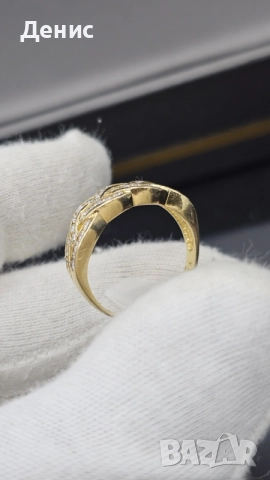 Луксозен пръстен 18K (750) с естествени диаманти | 5.44 гр | Infinity Weave Design, снимка 3 - Пръстени - 55282420