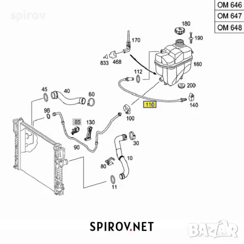 Маркуч охладителна система Mercedes W211 A2115010325, снимка 3 - Части - 55701175
