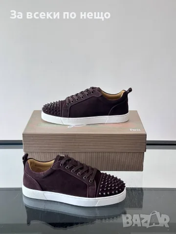 Christian Louboutin Мъжки Луксозни Велурени Кецове Със Шипове - Различни Цветове Код KP2, снимка 2 - Кецове - 55681927