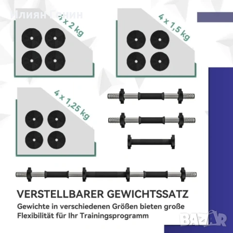 Комплект дъмбели SPORTNOW 2 в 1, снимка 2 - Фитнес уреди - 54349631
