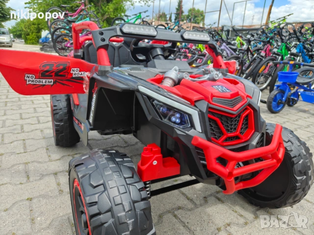 US Детски акумулаторен джип KANSAS 4x4 24V червен