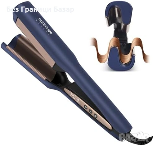 Нова Преса за дълбоки вълни 25мм LCD таймер 140-230C синя маша за коса жени прическа