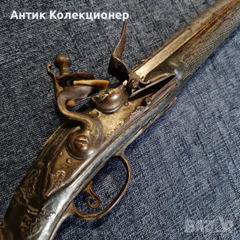 Османски / балкански кремъчен пистолет с италианска цев, XVIII век, снимка 7 - Антикварни и старинни предмети - 55665831