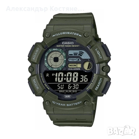 Нов часовник Casio Outgear Fishing WS-1500H-3BVEF - гаранция