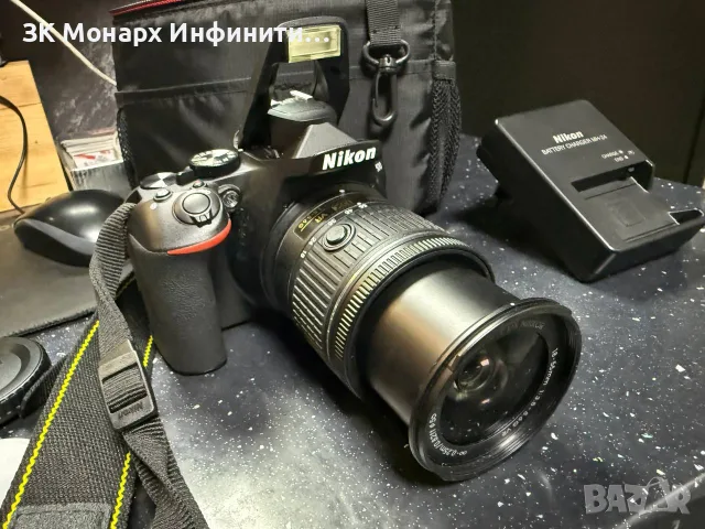 фотоапарат Nikon D3500 + обектив Nikon 18-140mm VR/+зарядно/+ калъф, снимка 2 - Фотоапарати - 55383384