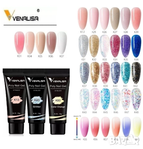 Venalisa PolyGel 15ml полигел термо , брокат , конфети , холограм
