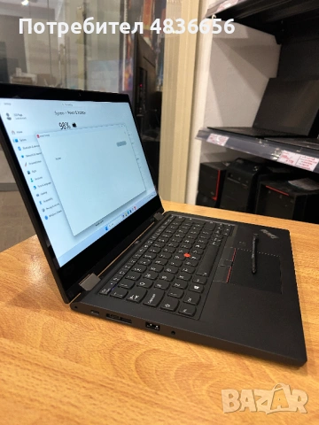 Като нов! Лаптоп Lenovo L13 Yoga touch i7/16GB RAM/512 NVMe, 3 м. гар., снимка 6 - Лаптопи за дома - 54761683