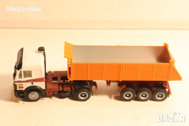 HERPA H0 1/87 MERCEDES BENZ САМОСВАЛ ГОНДОЛА КАМИОН МОДЕЛ, снимка 2 - Колекции - 54031393