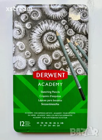 12 Derwent Academy Sketching Дервент Професионални графични моливи +Подарък, снимка 4 - Ученически пособия, канцеларски материали - 55421102