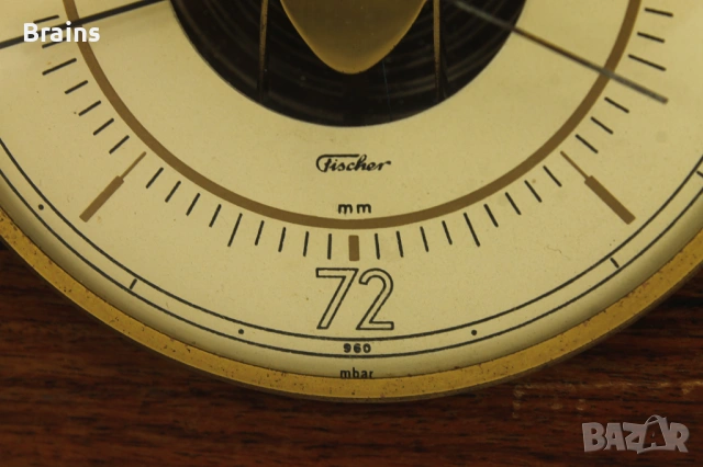 Стар Немски Барометър Термометър FISCHER 1960's, снимка 5 - Антикварни и старинни предмети - 54894149