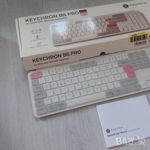 Премиум безжична клавиатура Keychron B6 Pro Ultra-Slim (Retro Red) – Пълен комплект, снимка 2 - Клавиатури и мишки - 55477626