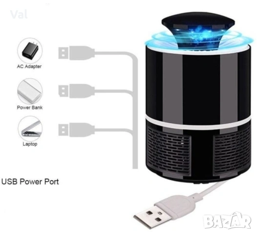 LED лампа против комари с USB захранване / Цвят: Черен / 5V, снимка 12 - Лед осветление - 54733098