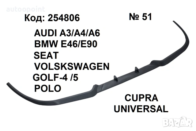 Спойлер Лип Универален CUPRA Audi VW BMW Seat