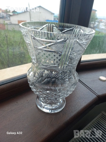 ГОЛЯМА КРИСТАЛНА ВАЗА , снимка 4 - Антикварни и старинни предмети - 54167518
