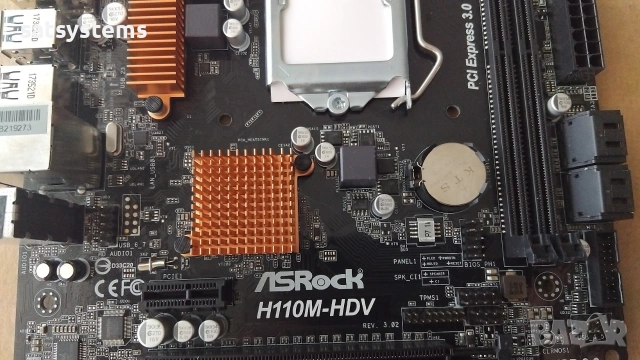 Дънна платка ASRock H110M-HDV Socket LGA1151, снимка 3 - Дънни платки - 54962451