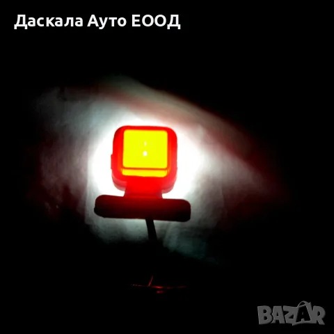1бр. LED ЛЕД рогче квадрат, късо, бяло-червено , 12-24V