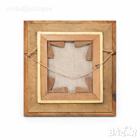 Антична картина на селски пейзаж, снимка 2 - Картини - 54206675