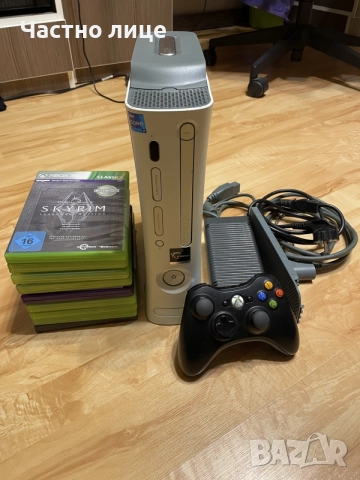 Xbox 360 (Напълно обслужен) + 1 Джойстик + 9 ТОП Игри (Skyrim, Tekken 6, Forza 4)