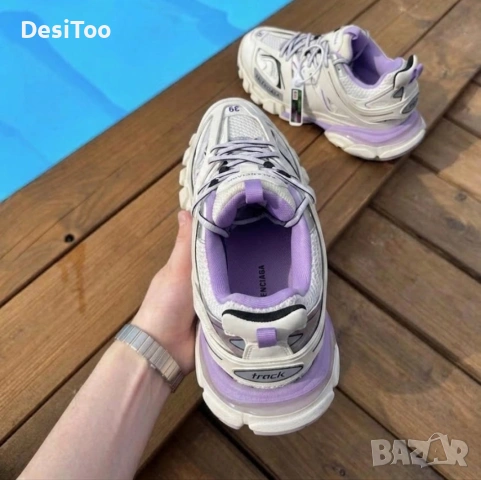 Balenciaga Track – White/Purple , снимка 2 - Маратонки - 54305823