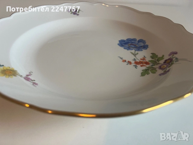 Огромно Плато Meissen, снимка 7 - Антикварни и старинни предмети - 55117626