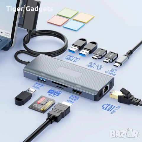Docking Station SD962 за Microsoft Surface – 10 в 1, 4K HDMI, Ethernet, USB-C PD 100W, снимка 2 - Кабели и адаптери - 54931278