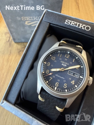 Мъжки автоматичен часовник Seiko 5 Sports Field (SRPG39K1) — пълен комплект + доп. каишка, снимка 2 - Мъжки - 55583735
