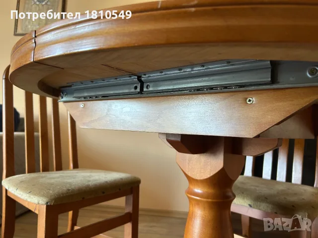 Масивна маса и 4 стола, снимка 7 - Маси - 55526510