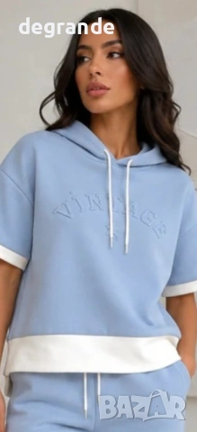 🎀Дамски Комплект VINTAGE в Розово Синьо Бежово