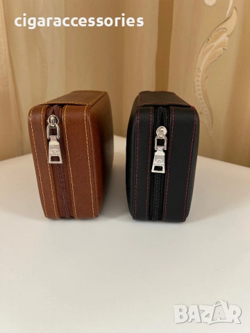Cohiba преносим хумидор за 4 пури – кедър, кафяв/черен, снимка 4 - Табакери - 54156331