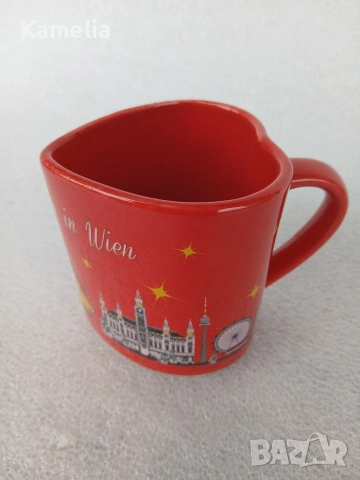 Чаша от Виена, във формата на сърце , снимка 2 - Чаши - 51644153