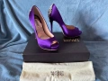 Нови изящни обувки Badgley Mischka Kiara Purple Satin size 37, снимка 6