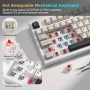 YUNZII YZ75 75% Hot Swappable безжична геймърска механична клавиатура, RGB подсветка, BT5.0/2.4G/USB, снимка 6