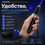 Мощен силен син акумулаторен лазер 5000mw приставки предпазни очила пука балон пали клечка 1W зелен, снимка 6