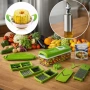 Кухненско Ренде за зеле, моркови с контейнер - Nicer Dicer Plus от 13 части + Подарък Бутилка за зех, снимка 2