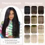 XDhair екстеншъни за коса тип „щипка“ от естествена човешка коса, средно кафява,100 гр.,6бр., 40 см, снимка 6