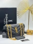 YSL Loulou Quilted Chain Bag – Дамска чанта в бяло и черно | Златни детайли, снимка 2