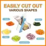 Мултифункционален чопър Spring Slicer за рязане на плодове и зеленчуци с контейнерче, и 5 сменяеми о, снимка 3