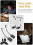 Нов Комплект 2 броя лампи за книга 25 LED 3 цвята таймер USB-C 5 нива клипс, снимка 2