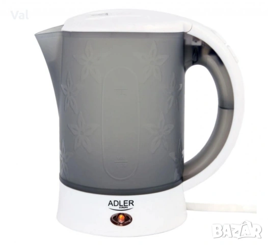 Електрическа кана Adler AD1268, 600W, 0.6l, сив, 2 ГОДИНИ ГАРАНЦИЯ