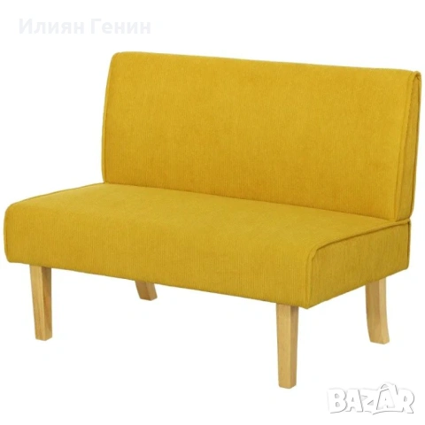 Двуместен диван HOMCOM с кадифен калъф, снимка 3 - Дивани и мека мебел - 54222846