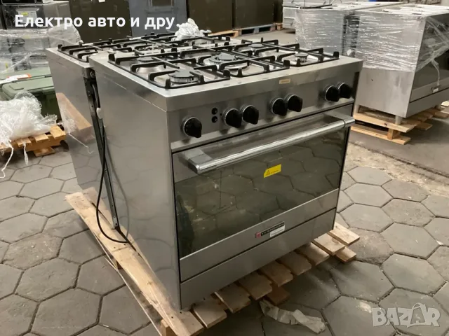 Професионална комбинирана печка TECHNOGAS PTV898XS Газови котлони + Електрическа вентилаторна фурна, снимка 5 - Печки, фурни - 55417966