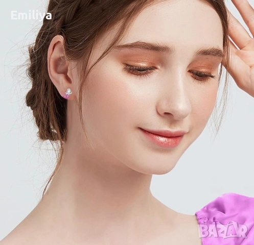 Сребърни обеци русалка хипоалергенни, снимка 3 - Обеци - 54176187