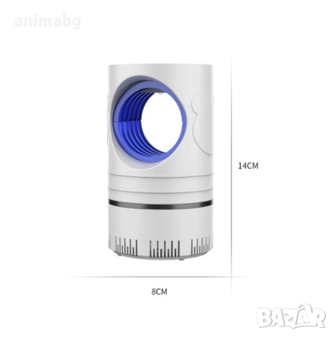 ANIMABG Електрическа лампа за унищожаване на мухи, комари и насекоми с LED светлина, снимка 7 - Лед осветление - 54390497