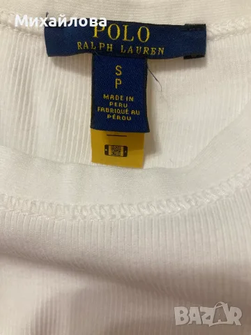 Бял рипсен топ на POLO RALPH LAUREN, размер S, нов без етикет, снимка 5 - Потници - 55496347