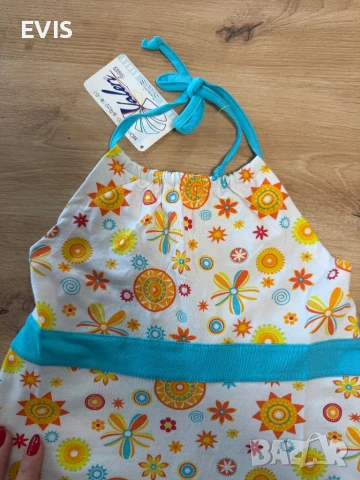 Бяла детска рокля с цветни шарки , снимка 4 - Детски рокли и поли - 54331146