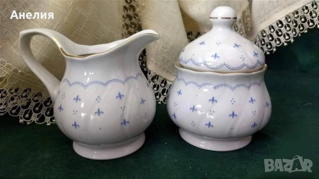 Fena porcelain - нежност! Чайник,каничка ,захарница, снимка 4 - Чаши - 54875443
